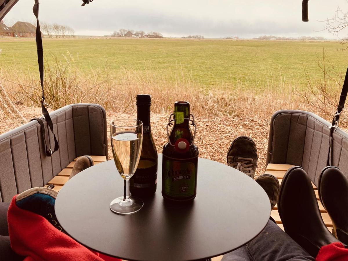 Hof Steinhuetten Schlafstrandkorb Westerhever Buitenkant foto